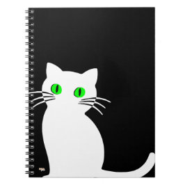 Cuaderno Glowing Eyes Black & White Cat Notizblock