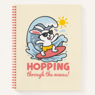Cuaderno kawaii con conejito surfero para niños notizbuch