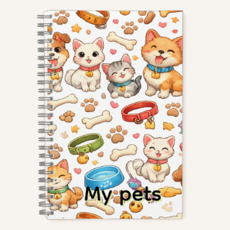 cuaderno masccotas notizbuch