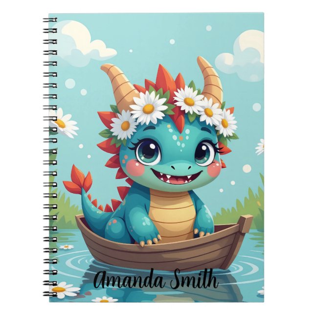 Cuaderno Personalizable con Nombre Diseño Dragon Notizblock (Vorderseite)
