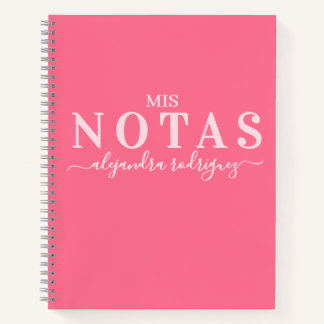 Cuaderno Rosa Coral Elegante con nombre Notizbuch