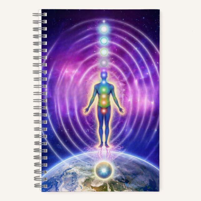 Cuaderno sistema de chakras, meditation journal notizbuch (Vorderseite)