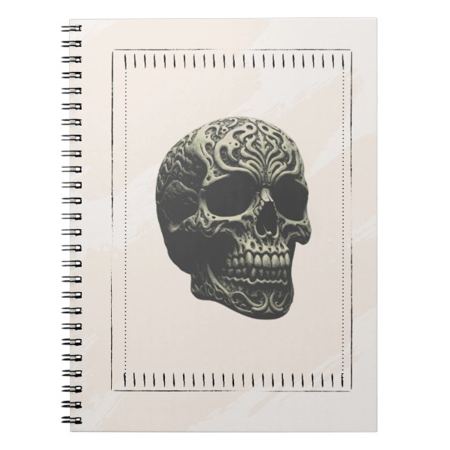 Cuaderno Skull Swirling Muster Notizblock (Vorderseite)
