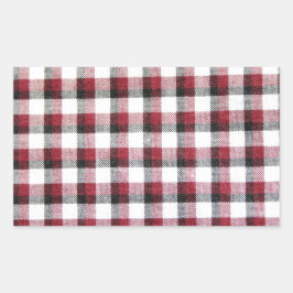 Cuadrille Rot Weiß und Schwarz Stil Rechteckiger Aufkleber