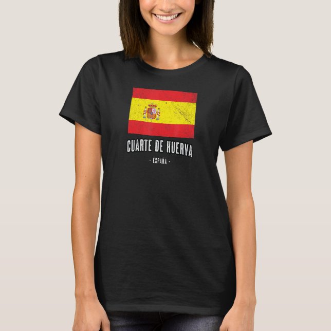 Cuarte De Huerva Spain Flag Stadt Bandera Ropa T-Shirt (Vorderseite)