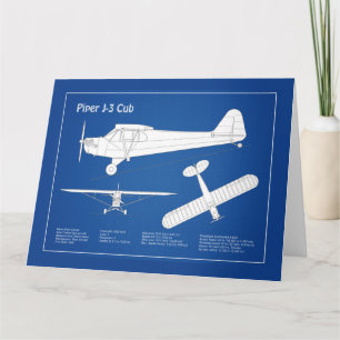 Cub Airplane - Airplane Blueprint Plans ABD Dankeskarte