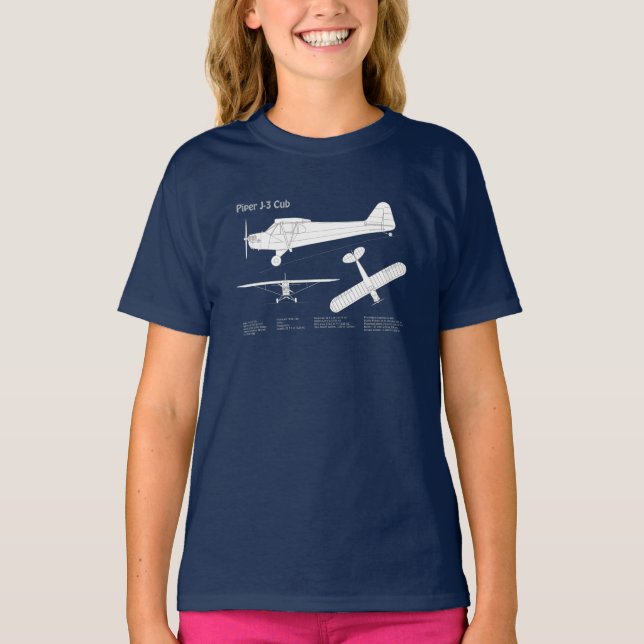 Cub Airplane - Airplane Blueprint Plans ABD T-Shirt (Vorderseite)