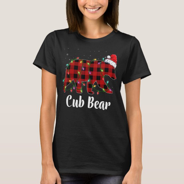 Cub Bear Buffalo Red Kariert Matching Family Chris T-Shirt (Vorderseite)