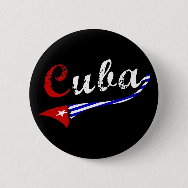 Cuba Button mit kubanischen Flaggenfarben (Vorderseite)