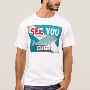 Cuba Dolphin - Retro Vintage Travel T-Shirt