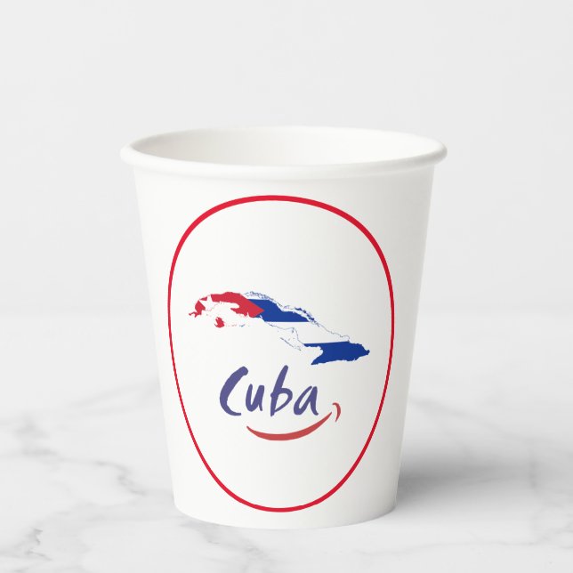 Cuba Fahne Design Pappbecher (Vorderseite)