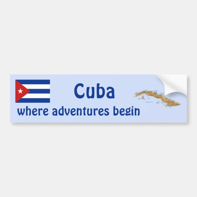Cuba Flag and Map Autoaufkleber (Vorne)