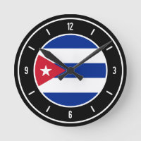 Cuba Flag Elegante Round Clock