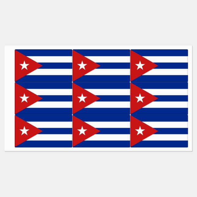 Cuba Flag Etiketten (Blatt)