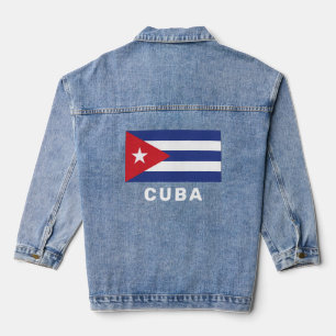 Cuba-Flag für benutzerdefinierten Text Jeansjacke