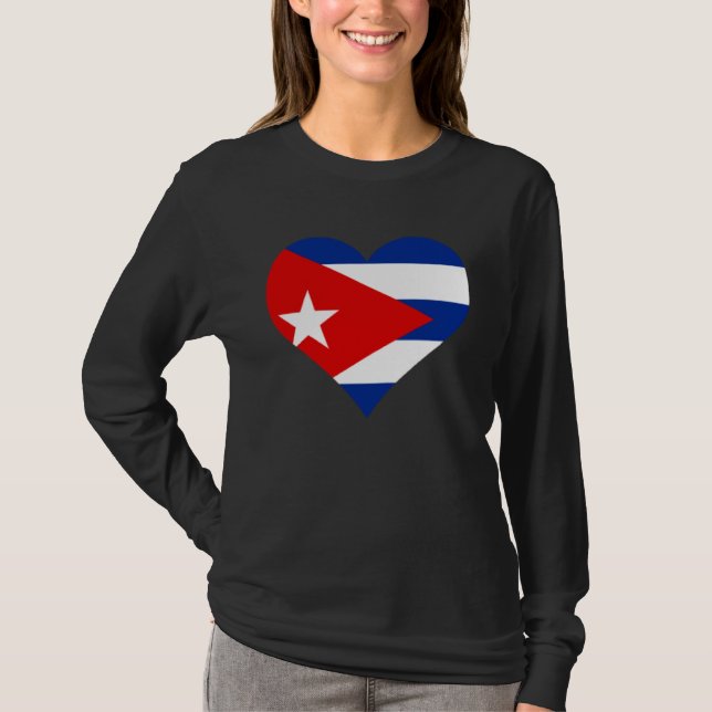 Cuba Flag Heart Cuba  Love Cuba T-Shirt (Vorderseite)