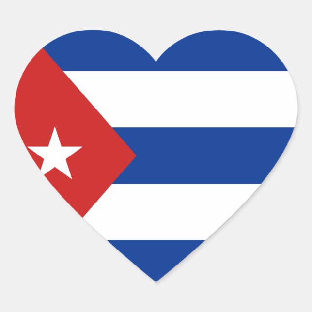Cuba Flag Heart Sticker (Vorderseite)