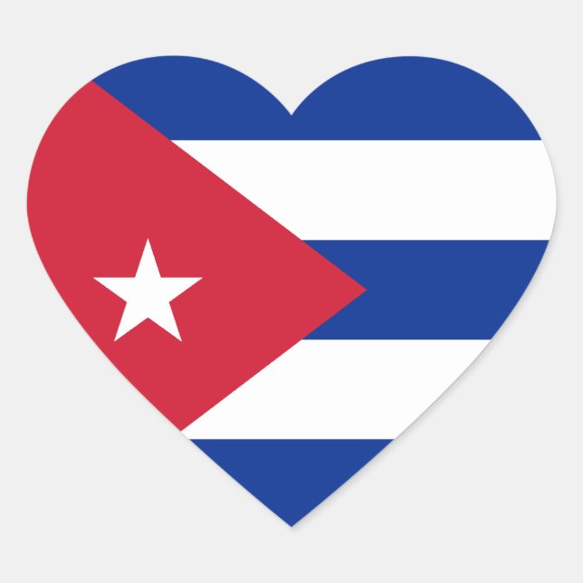 Cuba Flag Heart Sticker (Vorderseite)