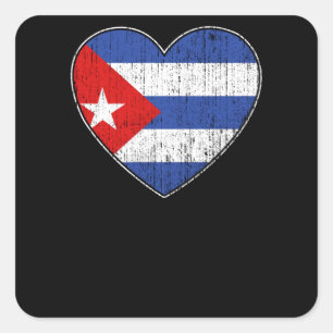 Cuba Flag Liebe Herzkuban Quadratischer Aufkleber