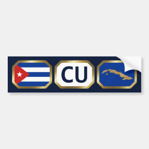 Cuba Flag Map Code Autoaufkleber