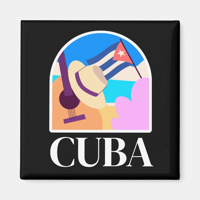 Cuba Flag Salsa Vintag Magnet (Vorne)