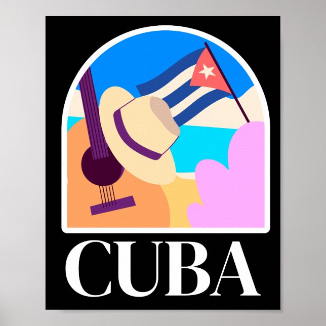 Cuba Flag Salsa Vintag Poster (Vorne)