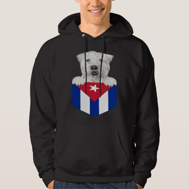 Cuba Flag Soft Coated Wheaten Terrier Dog In Pocke Hoodie (Vorderseite)