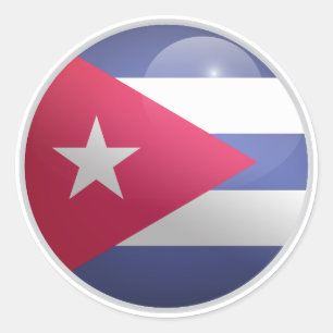 Cuba Glossy Circle Flag Runder Aufkleber