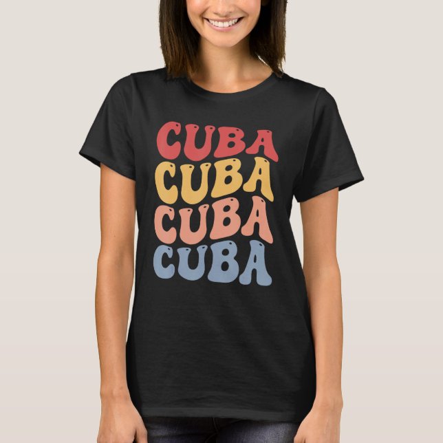 Cuba Groovy Retro Cuban T-Shirt (Vorderseite)