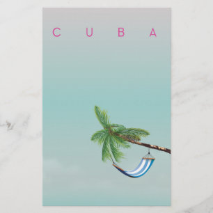 Cuba Hammock Vintager Urlaubstext. Briefpapier