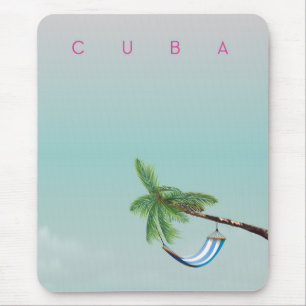 Cuba Hammock Vintager Urlaubstext. Mousepad