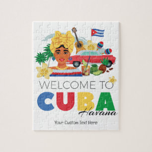 Cuba Havana Benutzerdefinierter Text Puzzle