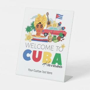 Cuba Havana Benutzerdefinierter Text Sockelschild