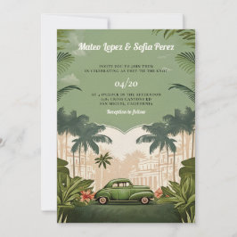 Cuba Havana Wedding Hochzeit in Urlaubsort Einladung