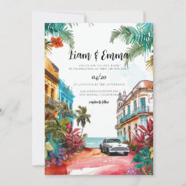 Cuba Havana Wedding Hochzeit in Urlaubsort Einladung