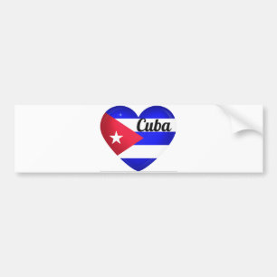 Cuba Heart Flag Autoaufkleber
