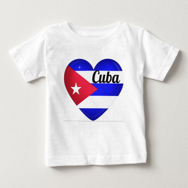 Cuba Heart Flag Baby T-shirt (Vorderseite)