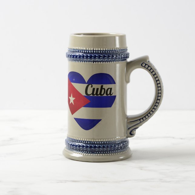Cuba Heart Flag Bierglas (Rechts)