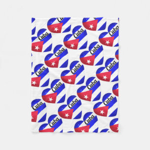 Cuba Heart Flag Fleecedecke