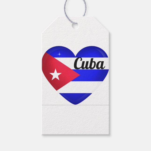 Cuba Heart Flag Geschenkanhänger (Vorderseite)