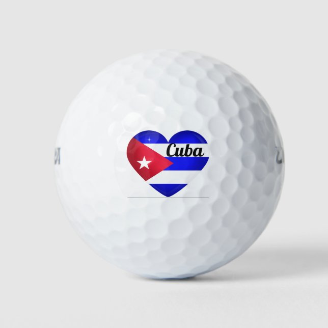 Cuba Heart Flag Golfball (Vorderseite)