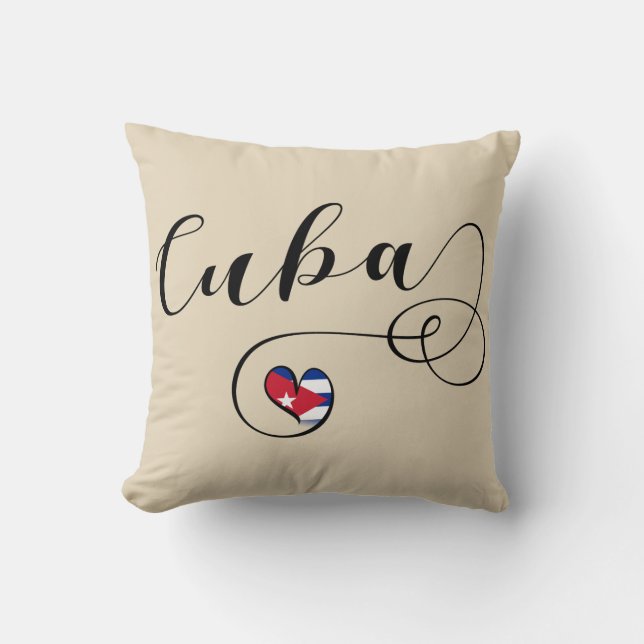 Cuba Heart Flag, kubanisches Herzdesign Kissen (Vorderseite)