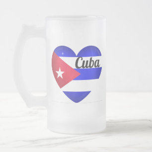 Cuba Heart Flag Mattglas Bierglas
