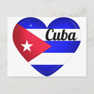 Cuba Heart Flag Postkarte