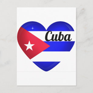 Cuba Heart Flag Postkarte