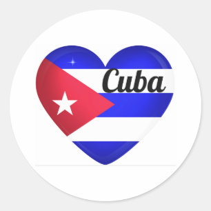 Cuba Heart Flag Runder Aufkleber