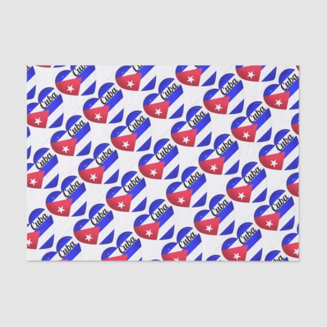 Cuba Heart Flag Seidenpapier (Vorderseite)
