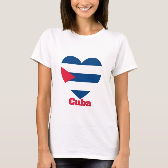 Cuba Heart Flag T-Shirt (Vorderseite)