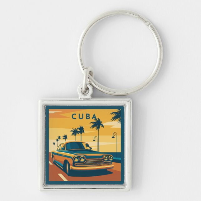 Cuba Illustration Schlüsselanhänger (Vorne)