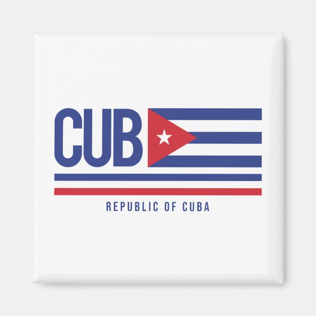 Cuba ISO Code Alpha 3 Design Magnet (Vorne)
